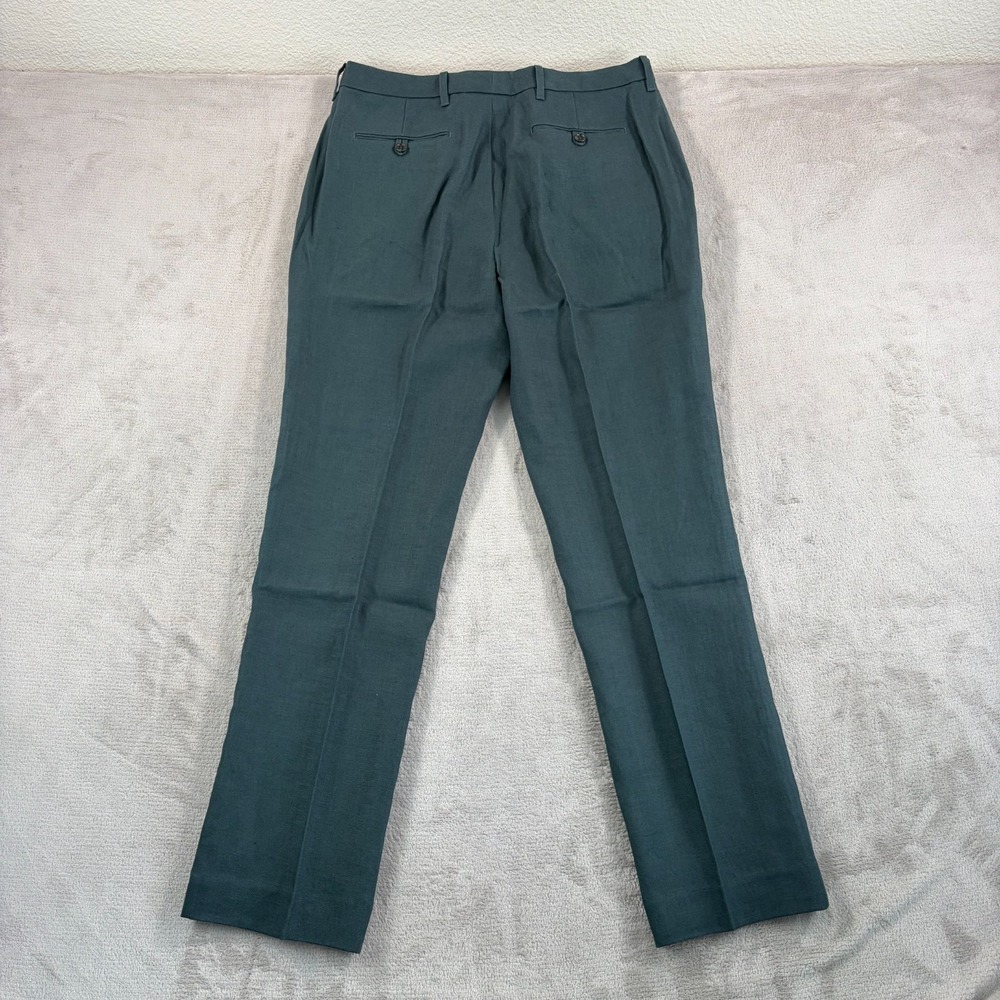 Todd Snyder Straight Fit 100% Linen Tab Trousers in Poseidon Men 34x32 NWT - Picture 5 of 11